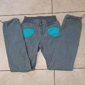 Women's Gray Jogger Pants with Teal Pocket Accents